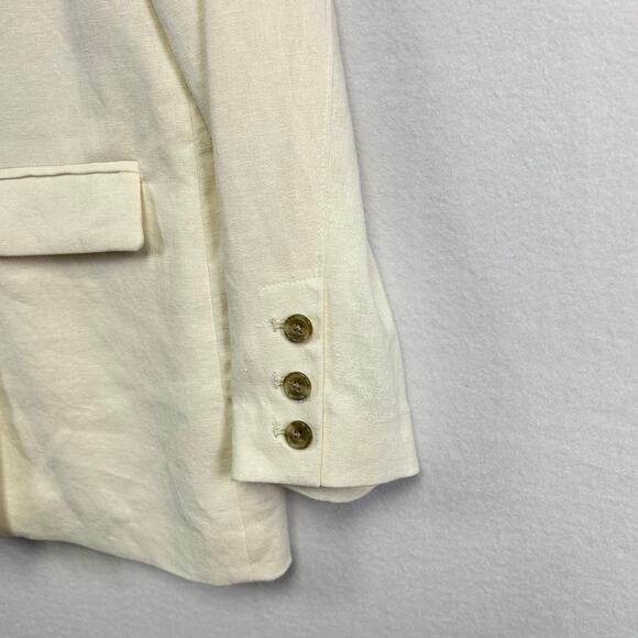 Old Navy Classic Cream White Womans Linen Blend  Blazer Jacket Size XS Career - Picture 6 of 10